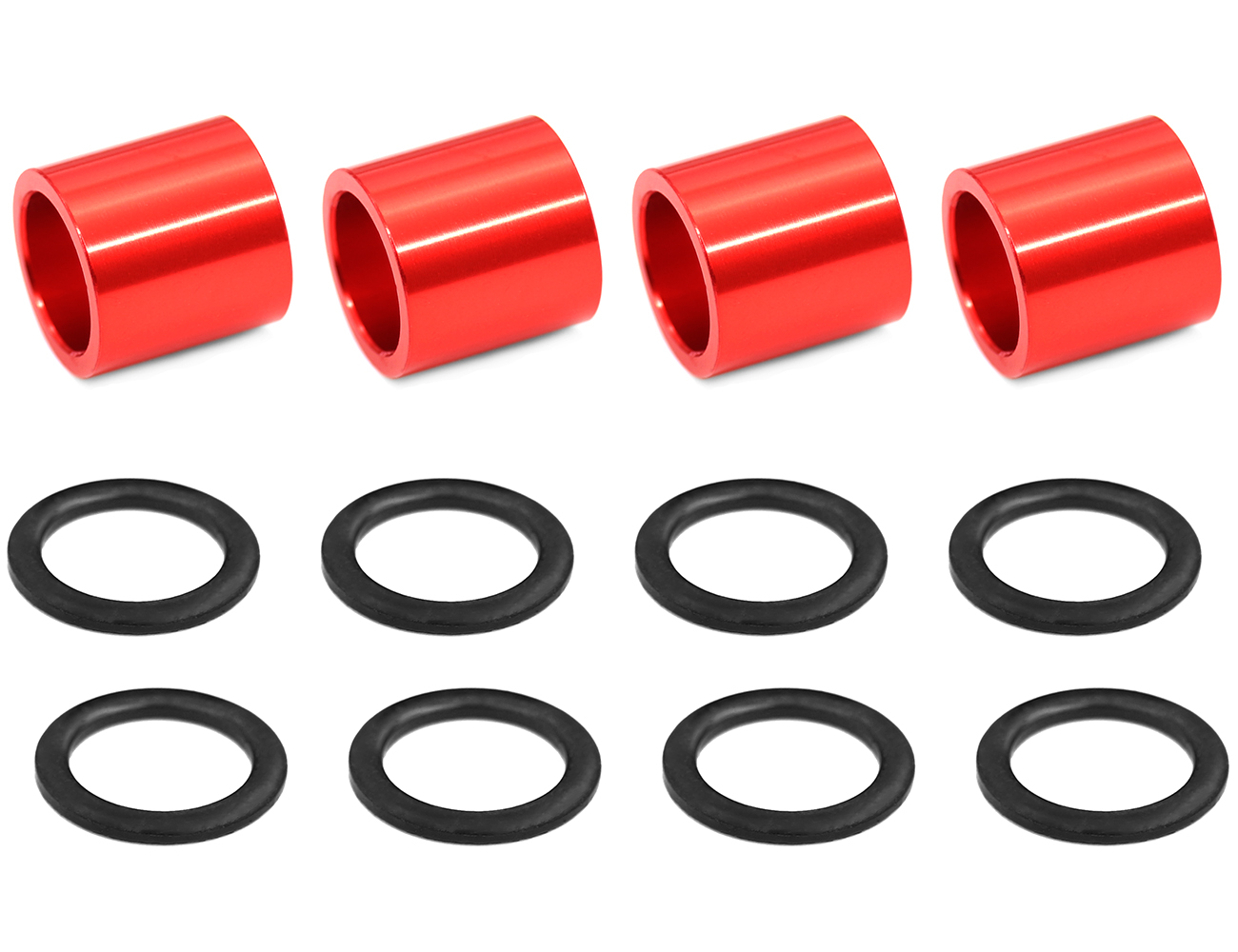 Colored Bearing Spacers and Washers Lightweight Speed Hardware Kit for Skateboards and Longboards 4 Spacers + 8 Washers